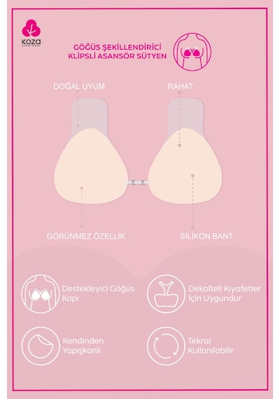 Koza İç Giyim Göğüs Şekillendirici Asansör Sütyen 80634 Krem