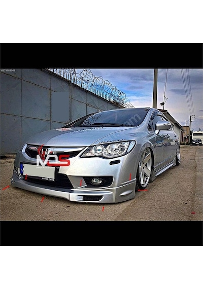 Honda Civic Fd6 Makyajlı Ön Tampon Eki Karlık Fiberglass Boyasız