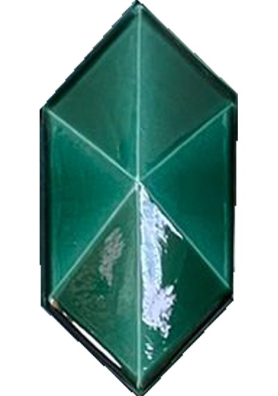 Armada Çini 12,5x25 Cm Yeşil Diamond Piramit Altıgen Çini Seramik