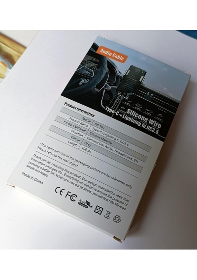 Ga77 Araç Silikon Ses Kablosu 2in1 Type-c 3.5mm Kulaklık Lighting Tüm İphone İle Uyumlu 100 Cm Uzunluk 2in1
