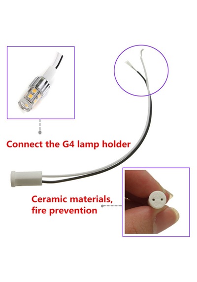 1 Adet Seramik G4 Ampül Ve Halojen Ampül Duyu 50 Cm Kablolu