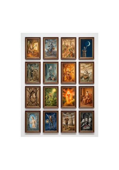 Remedios Varo Tabloları 16'lı Sticker Seti Laptop Defter Ajanda Etiketi Çok Renkli