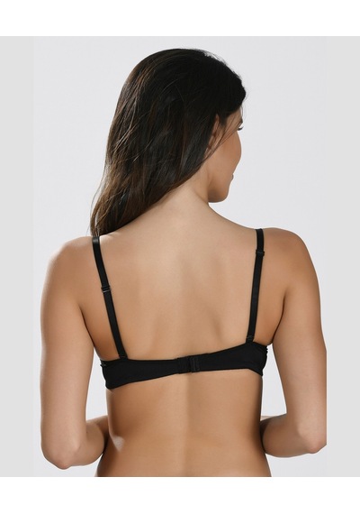 Nbb Destekli Push-up Balenli V Yaka Kesim Cuplı Basic Sütyen- 352 Siyah