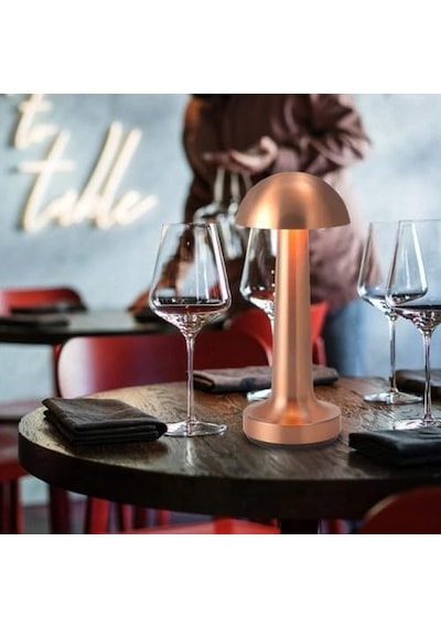 Yemek Masası Lambası Şarjlı Otel Restoran Cafe Masa Lambası Dimmerli Dekoratif Abajur Cata Lizbon Dokunmatik Sunum Genel