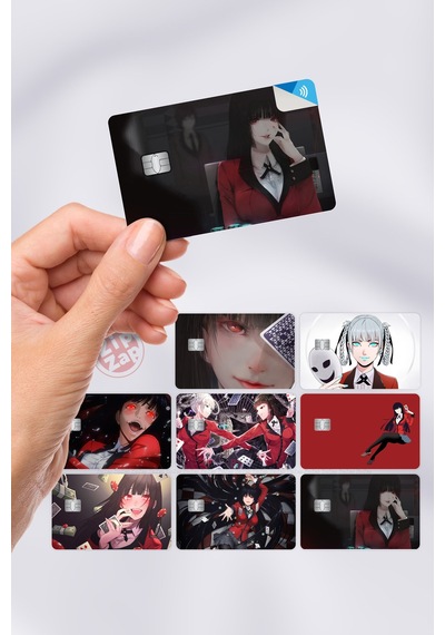 Kakegurui Kart Kaplama Sticker 8 Adet Çok Renkli