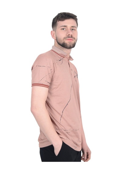 Cengiz İnler Baskı Desenli Erkek Polo Yaka  T-shirt