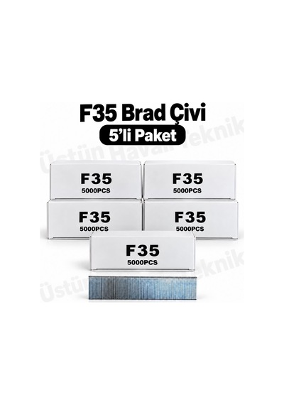 5' Li Paket - F Tipi Tabanca Çivisi F35 / 5.000 Adet - F/j/8/e/tıpın/type47 Serisi Kesik Başlı Çivi
