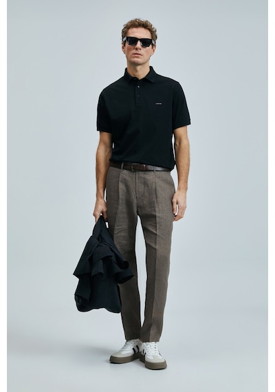 Lufian Erkek Polo Yaka T Shirt 111040228 Siyah Siyah