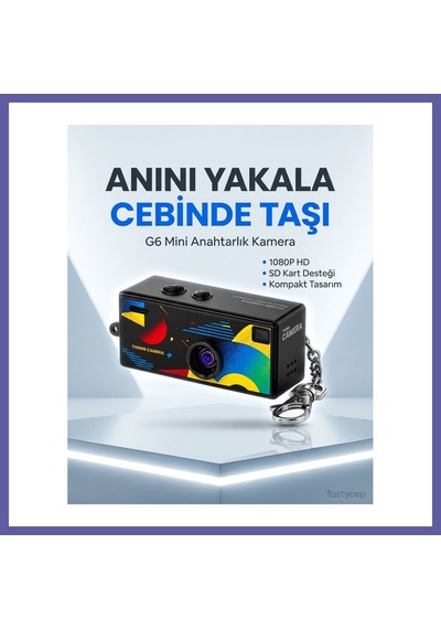 Bezos G6 Thumb Camera Mini Anahtarlık Kamera 1080p Hd Video Kayıtlı Retro Tasarım Taşınabilir Mini Dijital Kamera Nıda