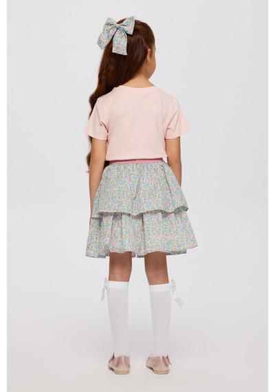 Panço Liberty Kumaş Kız Çocuk Etek Pembe