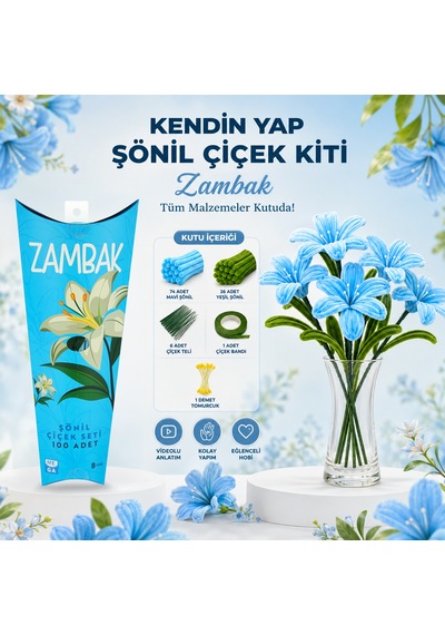 Şönil Zambak Çiçek Yapım Seti