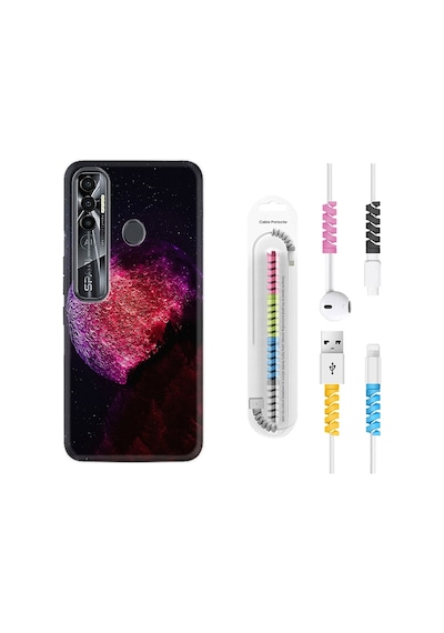Tecno Spark 7 Pro Kılıf Kablo Koruyuculu Kızıl Gezegen 1624