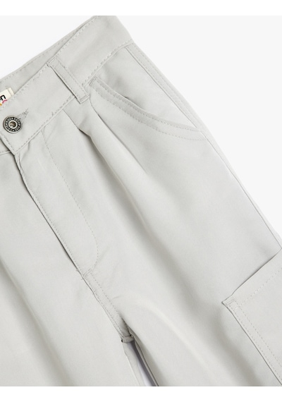 Koton Jogger Pantolon Kargo Cepli Düğme Detaylı Gri 5wkg40070aw Gri
