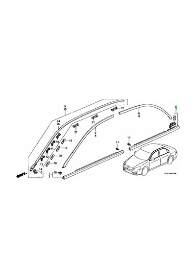 Cam Sıyırıcı Accord 2003-2008 Arka Sağ Oem No:72910sdaa01