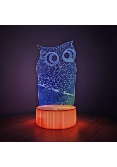Jetjest Baykuş Figürlü 3d Led Gece Lambası
