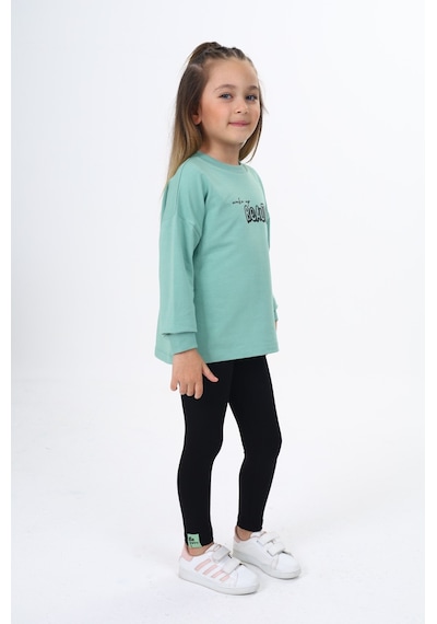 Toontoy Kids Toontoy Kız Çocuk Beauty Baskılı Taytlı Takım Yeşil