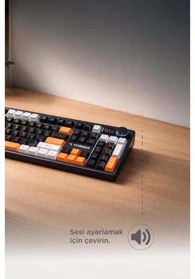 Torima TK14 Oyuncu Klavyesi RGB Işıklı Dijital Ekranlı 3 Modlu Mekanik Hisli Kablosuz Klavye