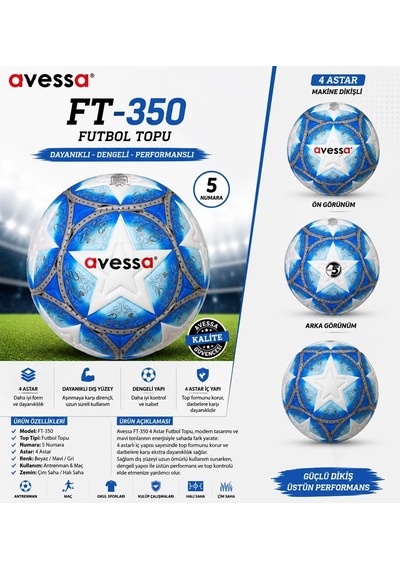 Delux Serisi Oyun Öğrenci Yetişkin Ft-350 Futbol Topu 4 Astar Çok Renkli