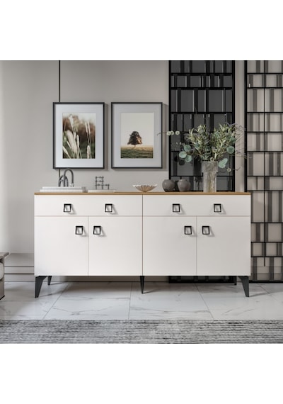 Elara Konsol 180 Cm Aytaşı Ceviz,metal Ayaklı 4 Kapaklı 2 Çekmeceli Modern Konsol Aytaşı Elara Konsol 180 Cm Aytaşı Ceviz,metal Ayaklı 4 Kapaklı 2 Çekmeceli Modern Konsol Aytaşı