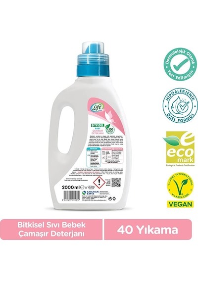 Life By Fakir Baby Bitkisel Çamaşır Deterjanı 2000ml 2 Adet