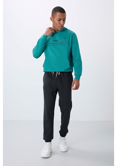 Tommy Life Koyu Gri Yüzeyi Dokulu Standart Fit Erkek Eşofman Alt - 82156 Koyu Gri