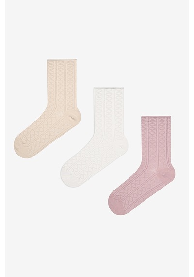 Penti Jacquard Beyaz Açık Pembe Burun Dikişsiz Pantolon Çorabı Penti Jacquard Beyaz Açık Pembe Burun Dikişsiz Pantolon Çorabı