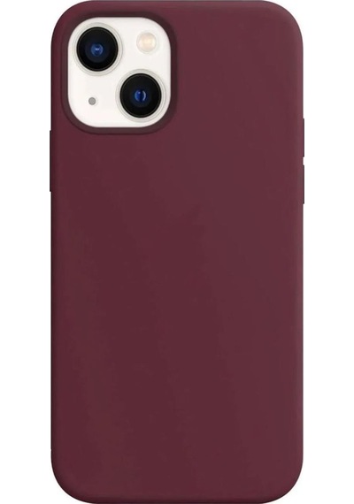 Apple Uyumlu iPhone 13 Mor Lansman Arka Kapak Silikon Kılıf Bordo