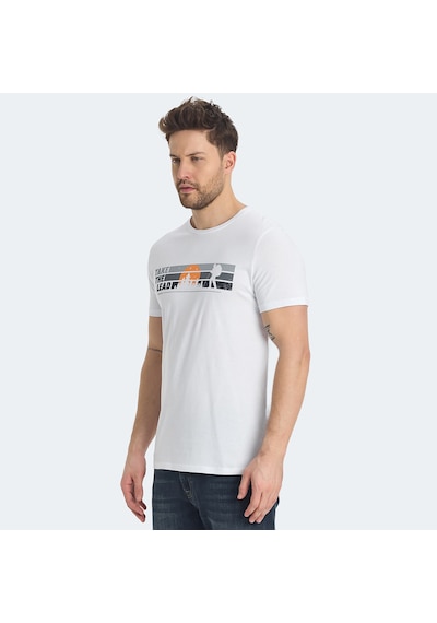 Slazenger RASA IN Erkek Baskılı Beyaz Tişört