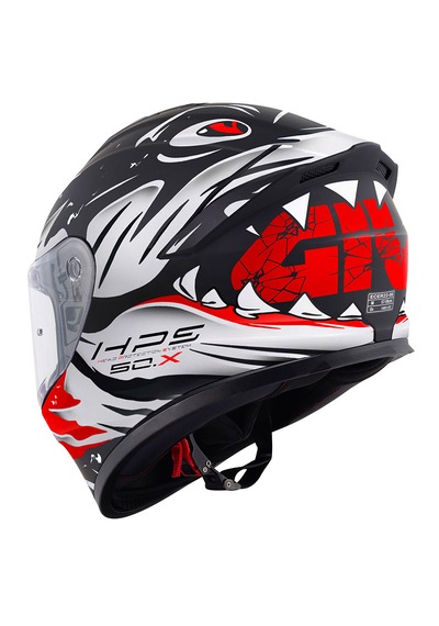 Gıvı 50.x Sharkbıte Fullface Motosiklet Kaskı Mat Siyah - Kırmızı - Beyaz