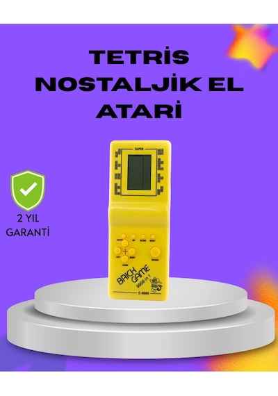 Klasik Tetris Oyunu El Konsolu Taşınabilir Pil İle Çalışan Retro El Aterisi -
