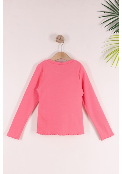Monox 5-12 Yaş Kız Çocuk Fitilli Nakışlı 3 Lü Sweatshirt Takım Taş Çağla Nar