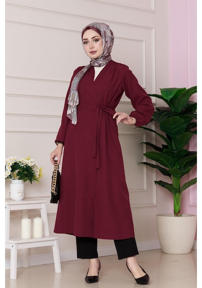 Sevitli Yandan Bağlamalı Mevsimlik Kap-bordo-4825 Bordo
