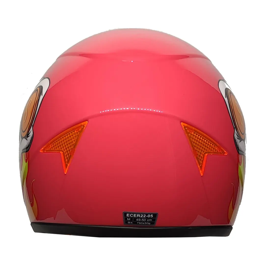 Skull Pembe Çocuk Kaskı Pro Helmets Sy118 Full Face Çocuk Kaskı 48cm Skull Pembe