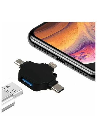 Lightning Apple Uyumlu iPhone  Type-c Micro Usb 3in1 Usb 3.0 Dişi Otg Çevirici