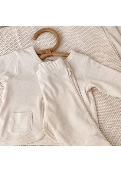 Naturaborn Gots Organik Sertifikalı Bebek Patikli Pantolon Ekru