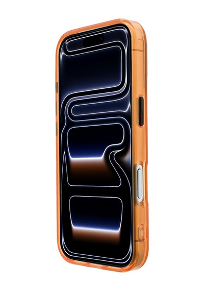 Apple iPhone Uyumlu 18 Pro Max Kılıf Bmw Lisanslı M-safeli Metal Buton Tasarımlı Buzlu Iml Baskılı Kapak Turuncu