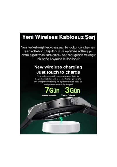 Erkek Kol Saati Akıllı Saat Amoled Ekran 3 Kordonlu Smart Watch 4 Pro