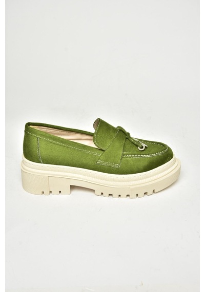 Fox Shoes T294882202 Yeşil Süet Makosen Kadın Ayakkabı Yeşil
