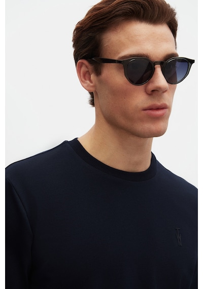 Twn Slim Fit Lacivert Baskılı T-shirt 4ec14ort12025 Lacivert