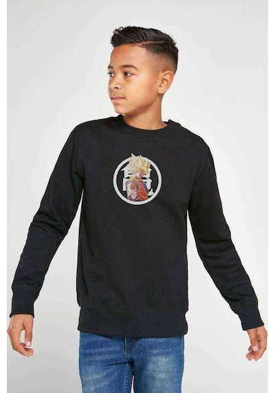 Tshirthane Anime Dragon Ball Baskılı Unisex Çocuk Siyah Sweatshirt (534629369) Siyah