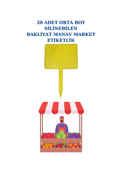 Yaz Sil Orta Boy Sapla Bakliyat Etiketliği 20 Adet Manav Pazarcı Diğer