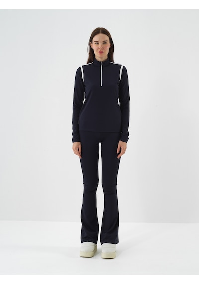 Xint Lacivert Esnek Dokulu Regular Fit Uzun Kollu Tişört 602525