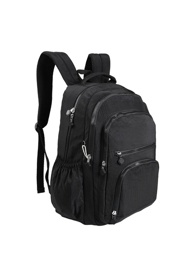 Bagacar 1087 Su Geçirmez İthal Krinkıl Kumaş Laptop Bölmeli Okul Ve Günlük Sırt Çantası Siyah