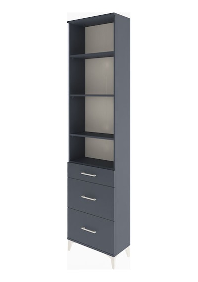 Arges Dolap 4 Raflı 3 Çekmeceli 60x30x243 Antrasit-antrasit Antrasit