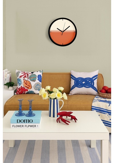 Modern Tasarım Duvar Saati - 25cm - Önü Camlı Siyah Kasa - Sessiz Mekanizma-jh0413 Siyah