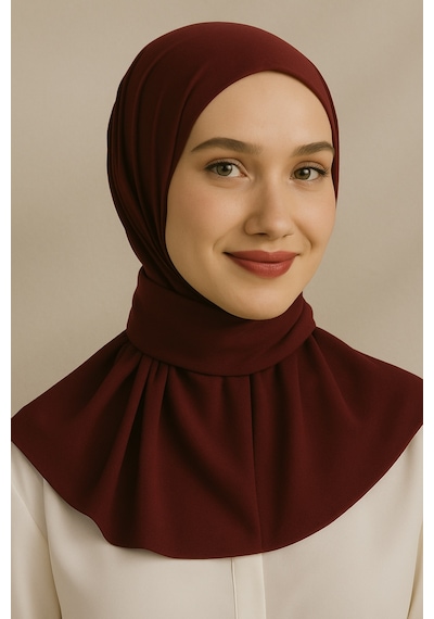 Hmo Store Pamuk Çıtçıtlı Şal Nefes Alan Kumaşıyla Gün Boyu Konfor Bordo