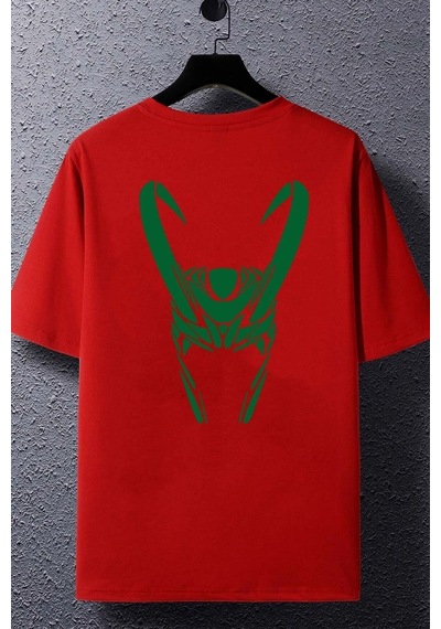 Flood Of Style Unisex Floki Baskılı T-shirt Kırmızı