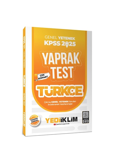 Yediiklim Yayınları 2025 Kpss Genel Yetenek Türkçe Çek Kopart Yaprak Test