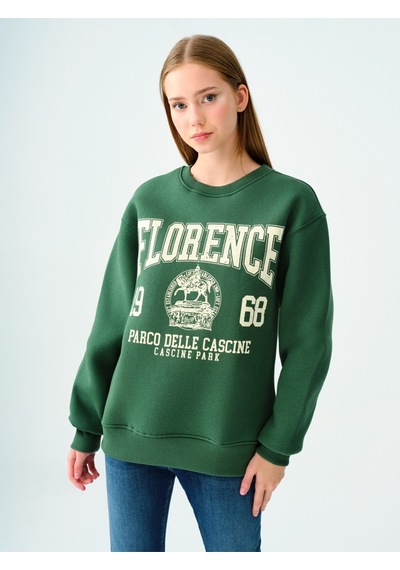 Loose Fit Kadın Sweatshirt Yeşil