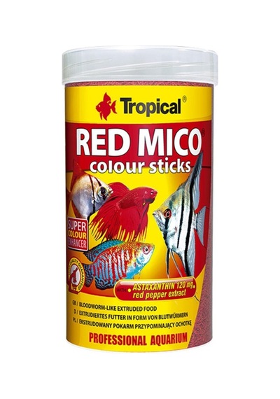 Red Mico Colour Sticks Kan Kurdu İçerikli Ekstrüde Balık Yemi 100 Ml 32 Gr